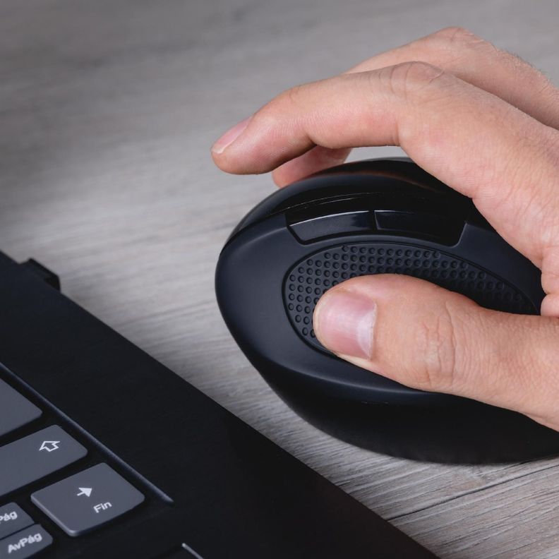 Mouse Inalámbrico Ergonómico 6B 1600dpi KlipXtreme KMW-500BK Negro-7