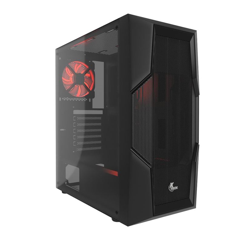 Gabinete ATX/microATX gamer con ventana Phobos Xtech XT-GMR4 Negro