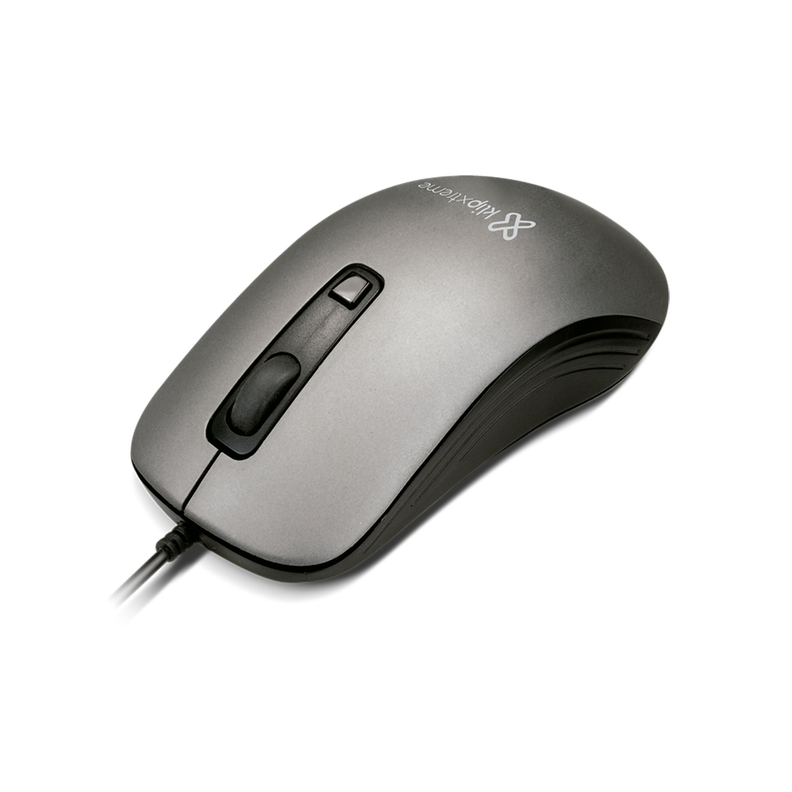 Mouse Optico USB c/Cable KlipXtreme KMO-111 Gris-0
