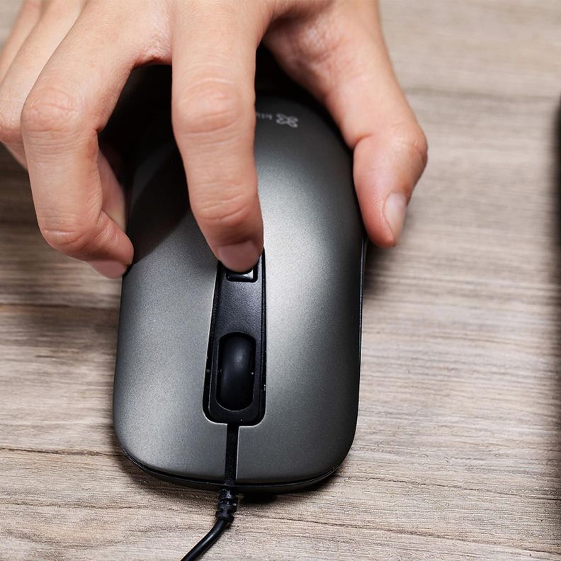 Mouse Optico USB c/Cable KlipXtreme KMO-111 Gris-7