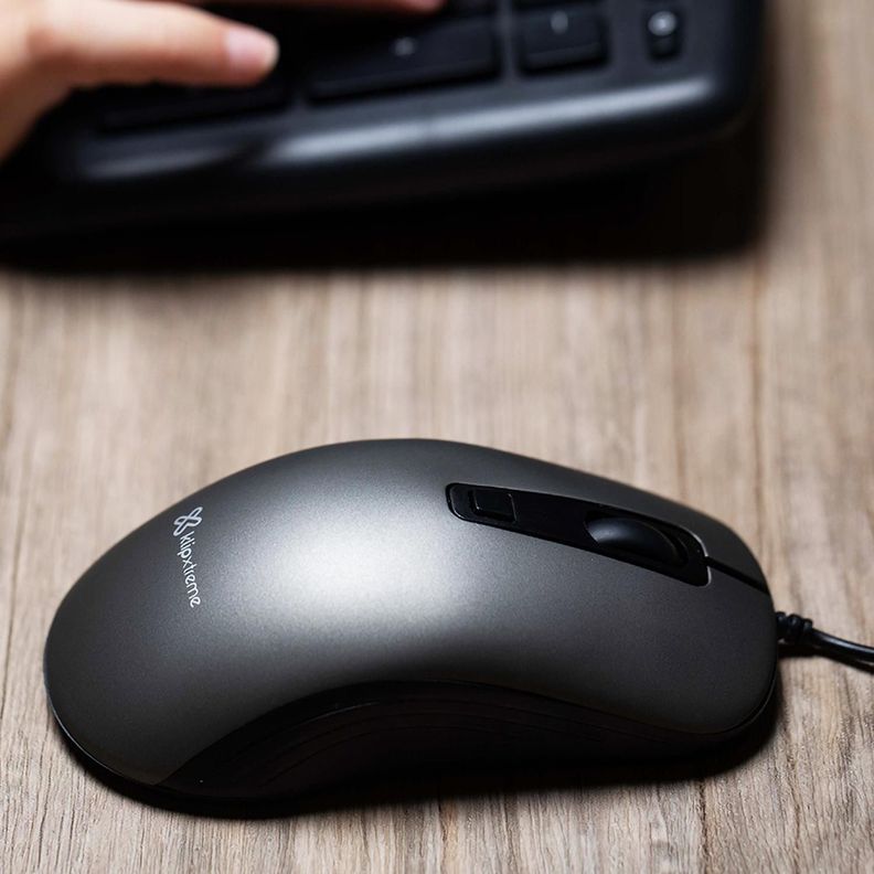 Mouse Optico USB c/Cable KlipXtreme KMO-111 Gris-6