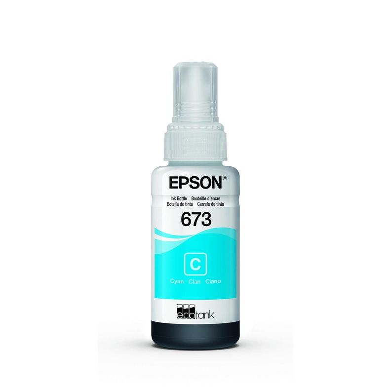 Botella De Tinta Epson T673 Cyan Azul