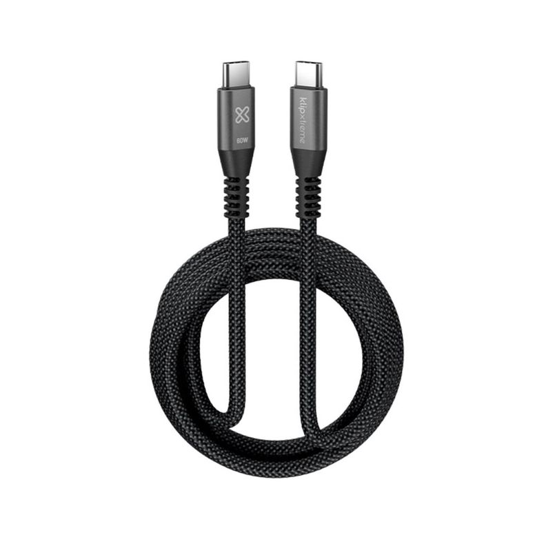 Klip Xtreme Cable Trenzado USB-C PowerGo 250 60W 3m Negro