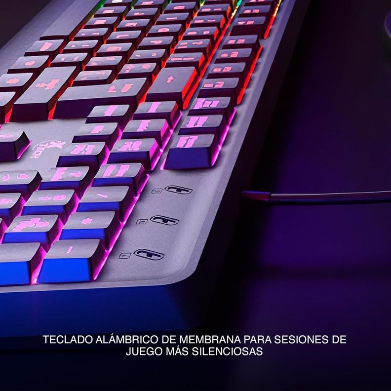 Teclado gamer retro iluminado LED c/cable Xtech XTK-050S-2