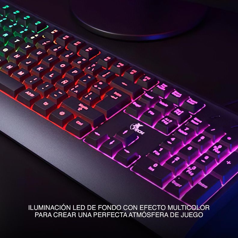 Teclado gamer retro iluminado LED c/cable Xtech XTK-050S-1