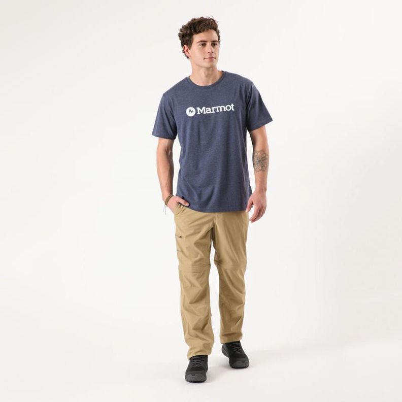 Polera Marmot Hombre Logo Tee Gris-2