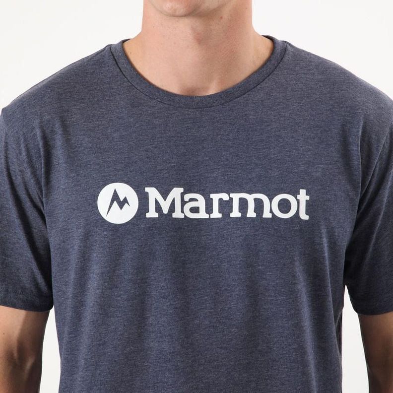 Polera Marmot Hombre Logo Tee Gris-3