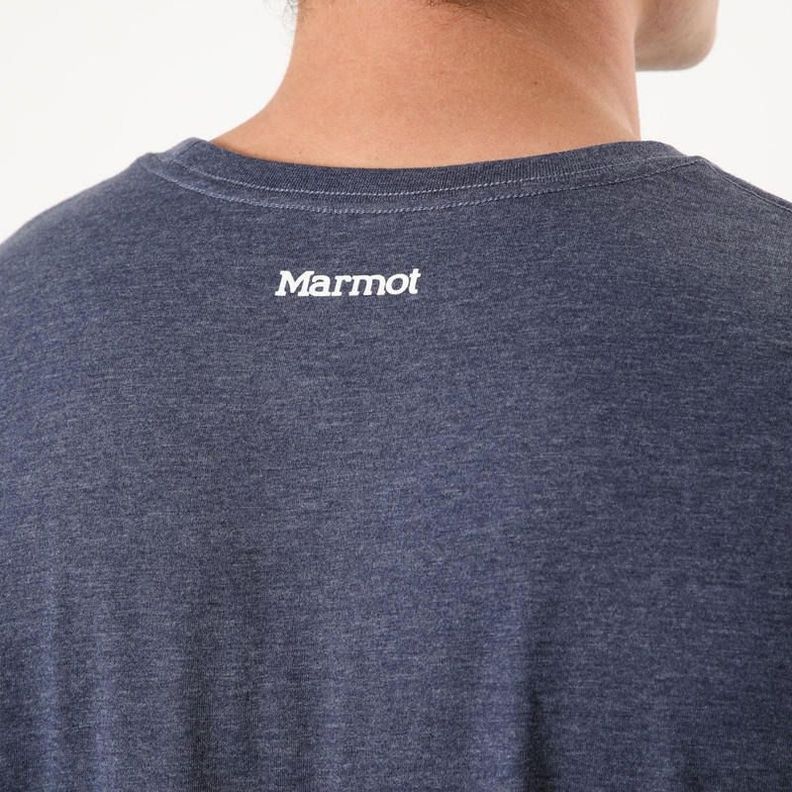 Polera Marmot Hombre Logo Tee Gris-4