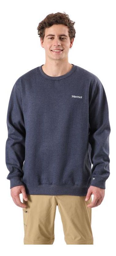 Polerón Marmot Hombre Chest Logo Crew MA8719 Gris-0