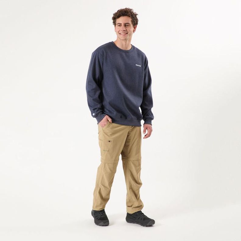 Polerón Marmot Hombre Chest Logo Crew MA8719 Gris-1