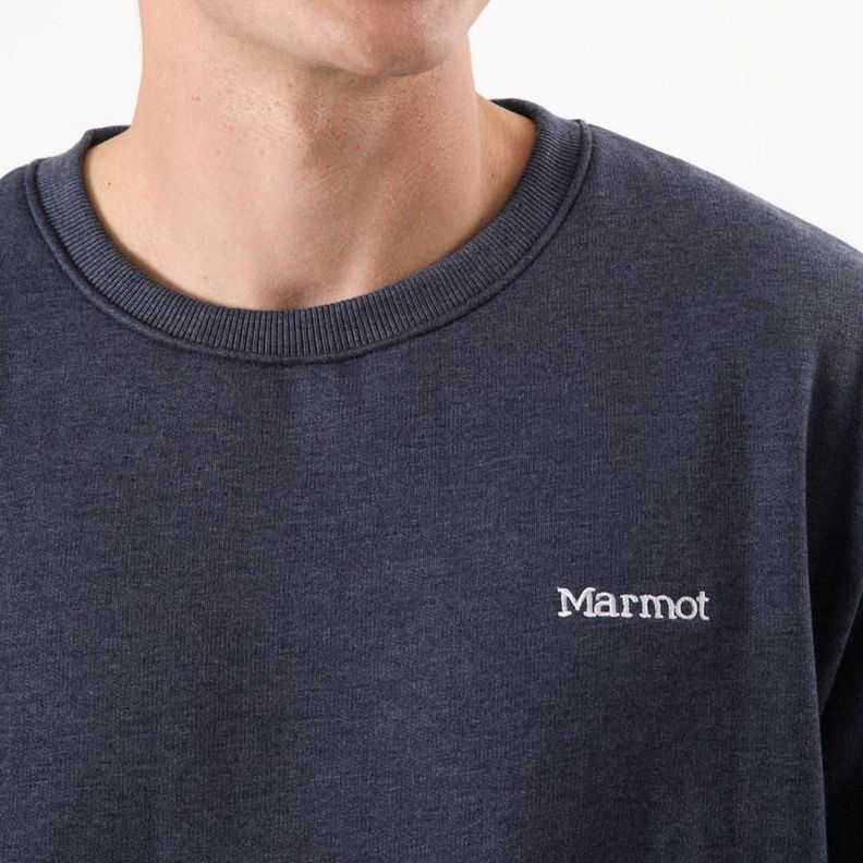 Polerón Marmot Hombre Chest Logo Crew MA8719 Gris-2