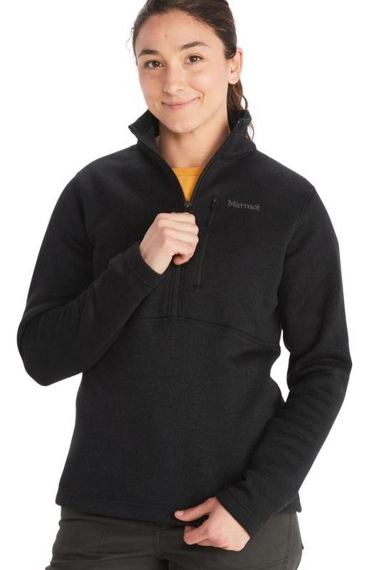 Polar Marmot Mujer Drop Line Zip Negro-0