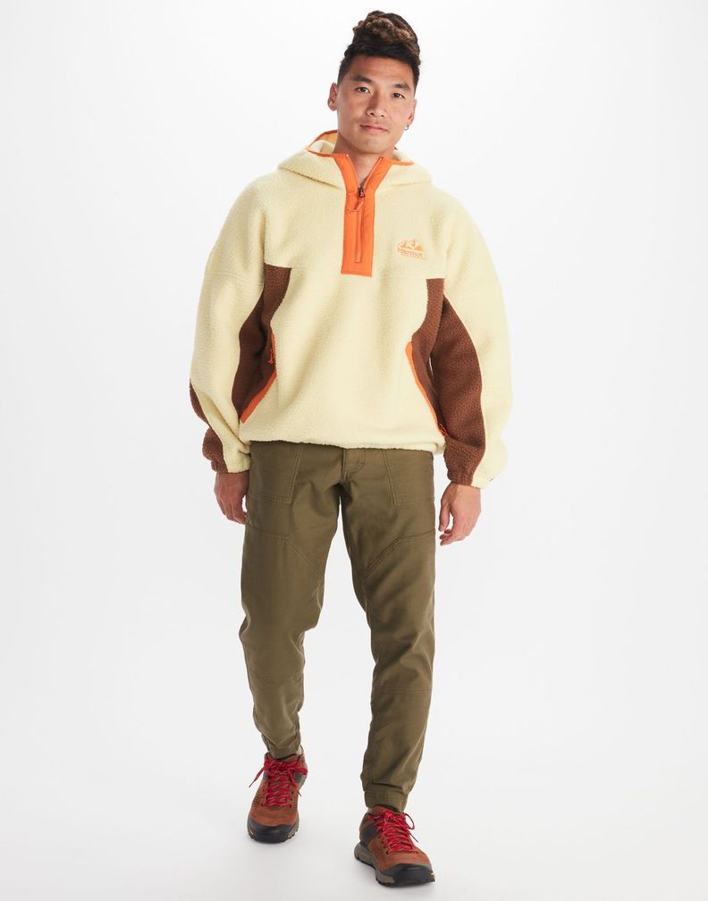 Polar Marmot Hombre Super Aros Fleece Hoody Beige-0