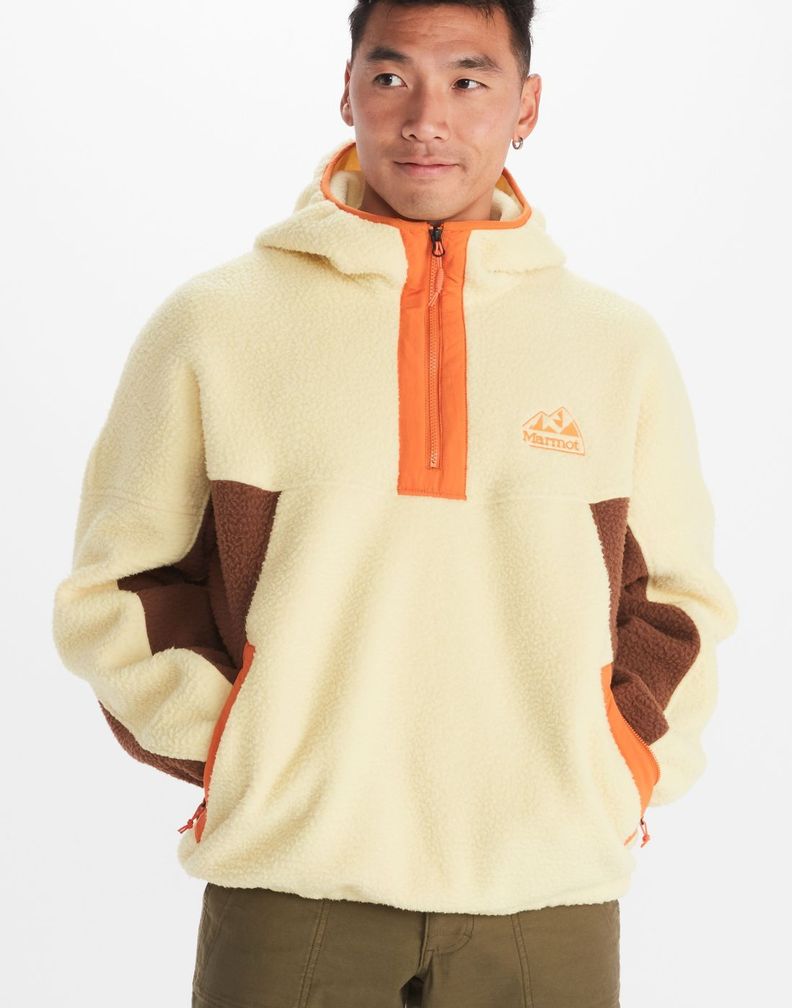 Polar Marmot Hombre Super Aros Fleece Hoody Beige-1
