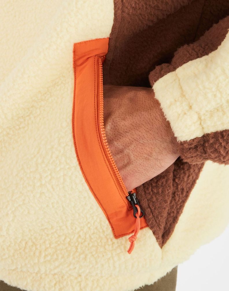 Polar Marmot Hombre Super Aros Fleece Hoody Beige-3