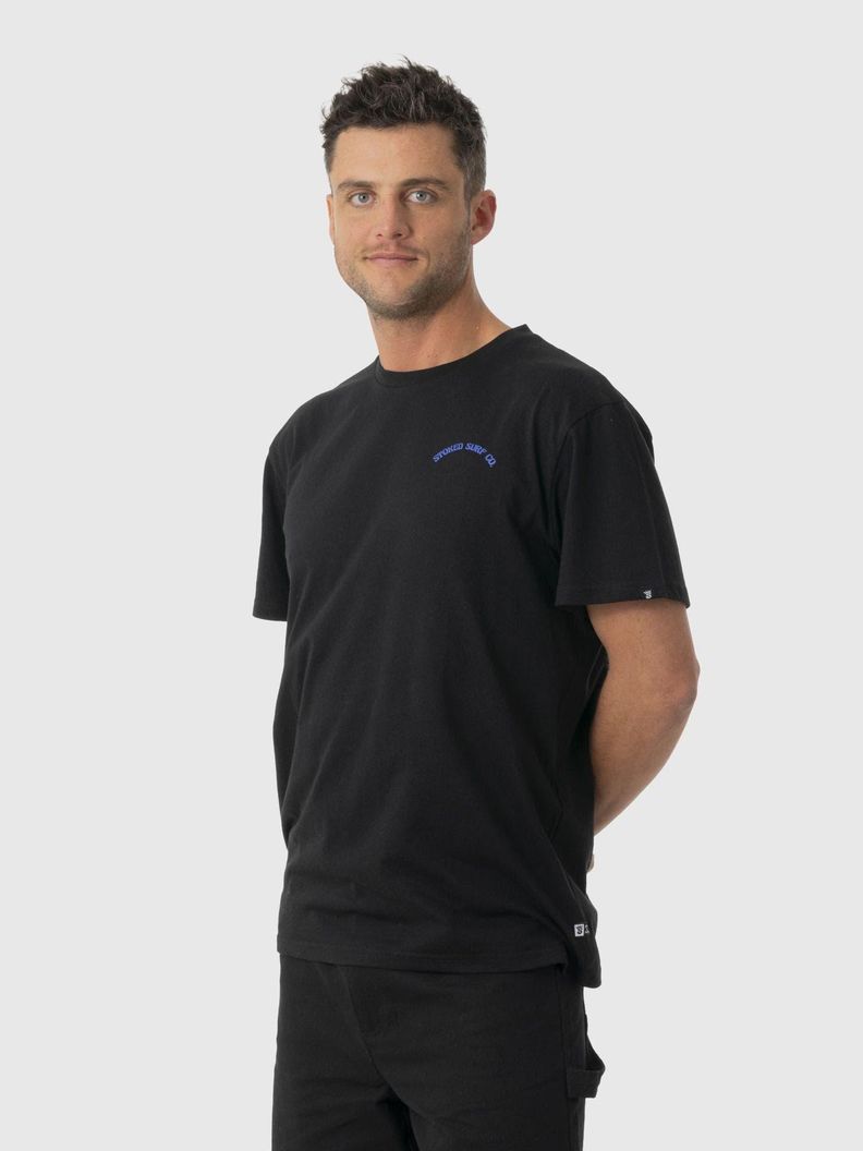 Polera Stoked Hombre Punta Lobos Reciclada Negro-1
