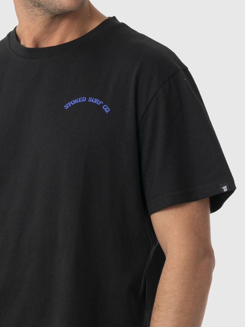 Polera Stoked Hombre Punta Lobos Reciclada Negro-3