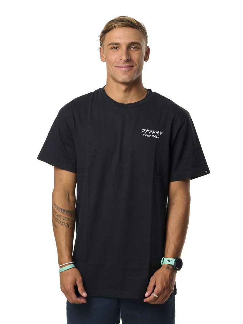 Polera Stoked Hombre Arte Negro-0