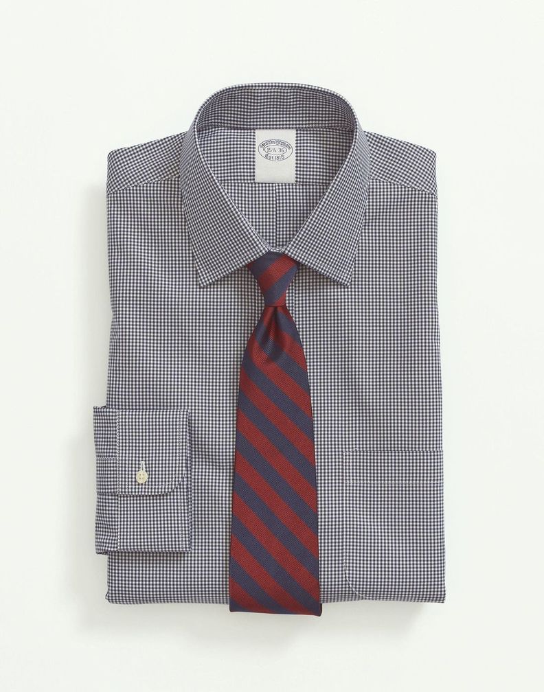 Camisa Brooks Brothers Hombre Sppt Ain Reg - Gingham Azul-0