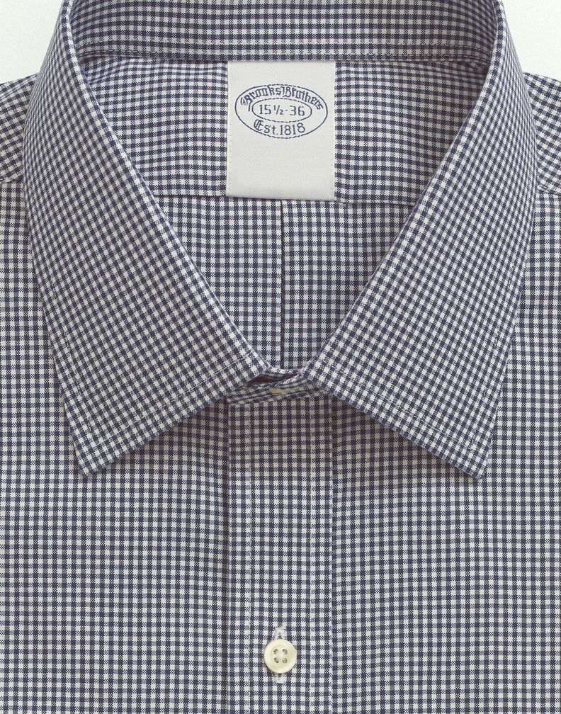 Camisa Brooks Brothers Hombre Sppt Ain Reg - Gingham Azul-2