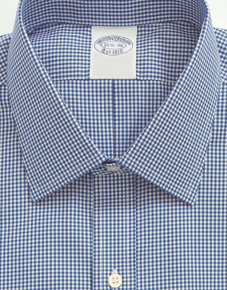 Camisa Brooks Brothers Hombre Sppt Ain Slim - Gingham Azul-2