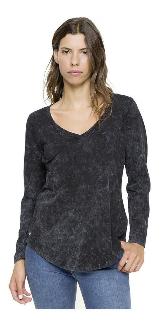 Polera Kivül Mujer Vek Long Negro