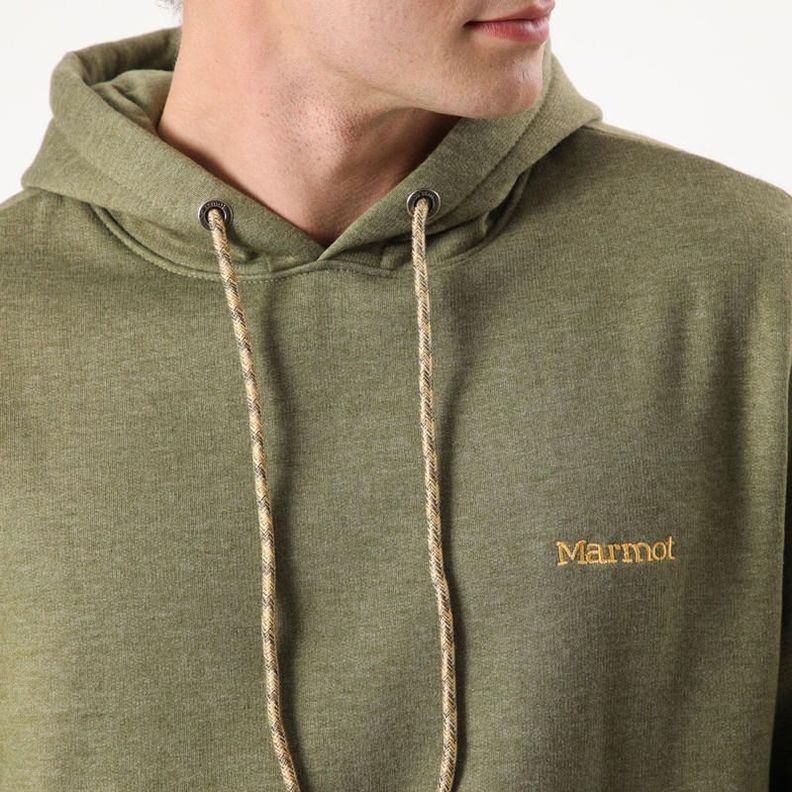 Polerón Marmot Hombre Chest Logo Hoody Verde-3