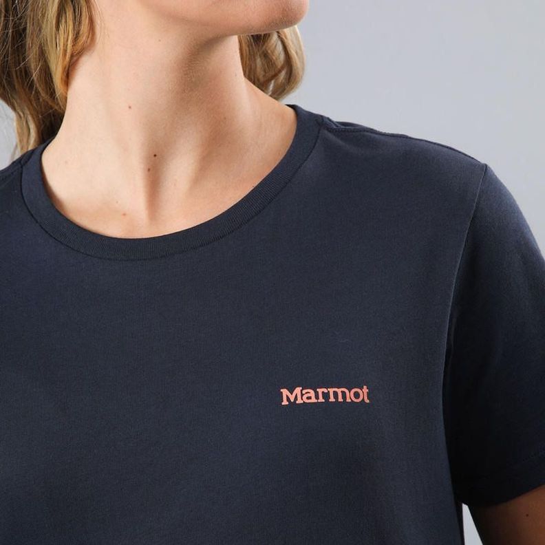 Polera Marmot Mujer Chest Logo Tee Azul Azul-4