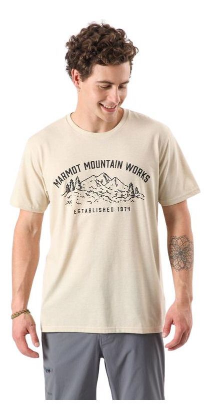 Polera Marmot Hombre Mountain Works Tee Beige-0
