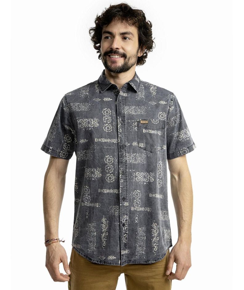Camisa Kivül Hombre Zela Lavada Gris