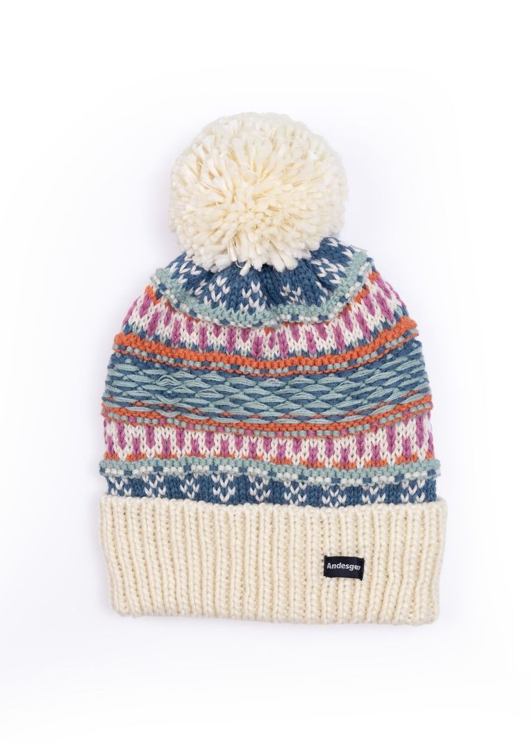 Gorro Andesgear Unisex Pompon Knited Blanco