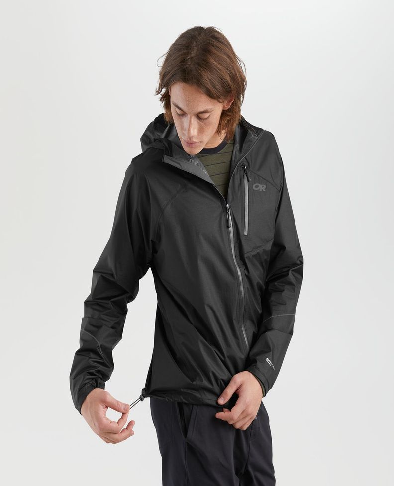 Chaqueta Outdoor Research Hombre Helium Rain Negro-2