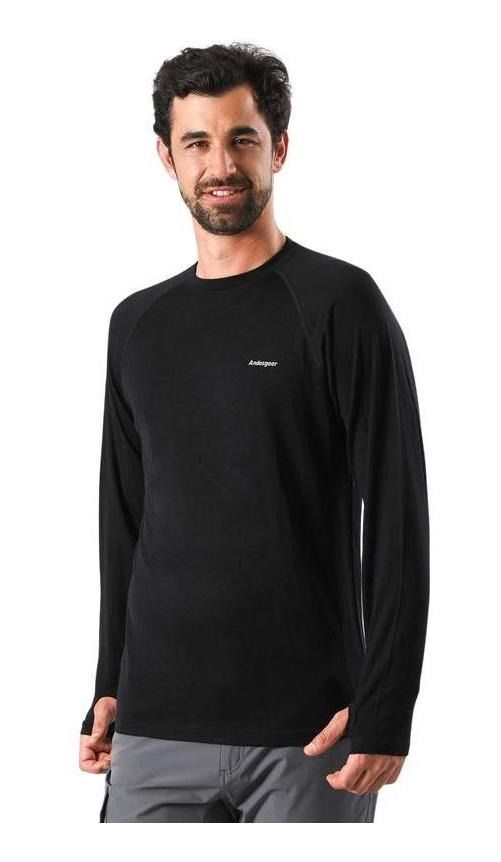 Primera Andesgear Hombre Capa Lana Merino Negro-0