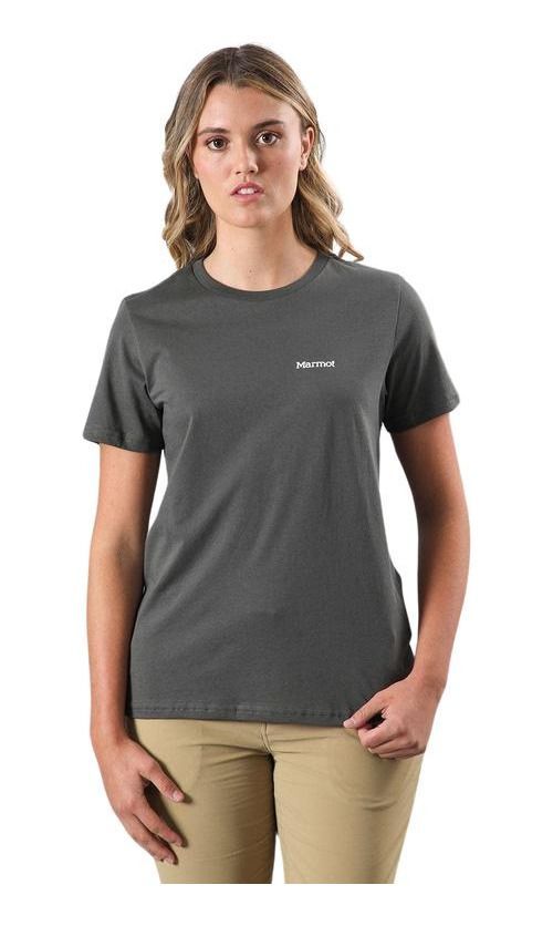 Polera Marmot Mujer Chest Logo Tee Gris-0