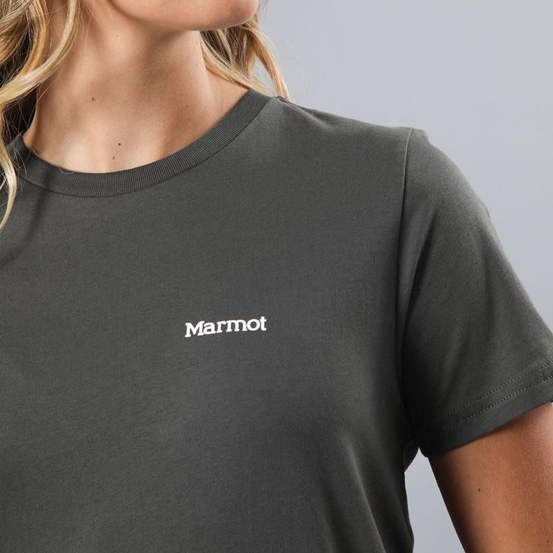 Polera Marmot Mujer Chest Logo Tee Gris-4