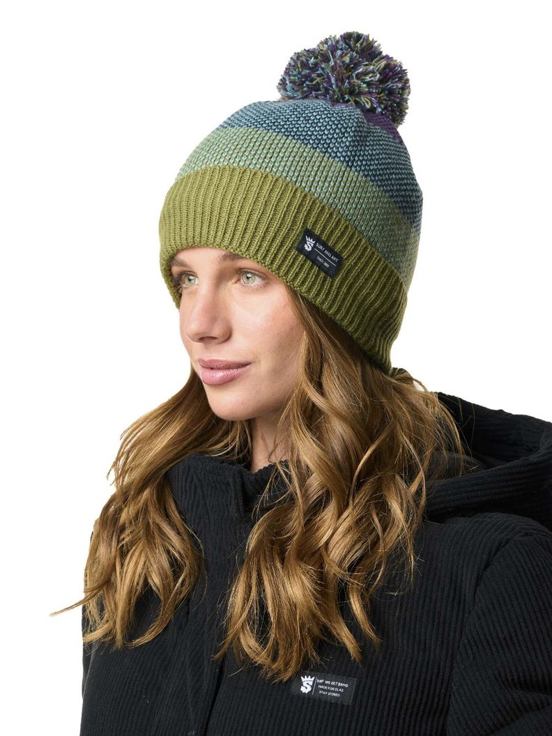 Gorro Stoked Unisex Beanie Pom Azul-1