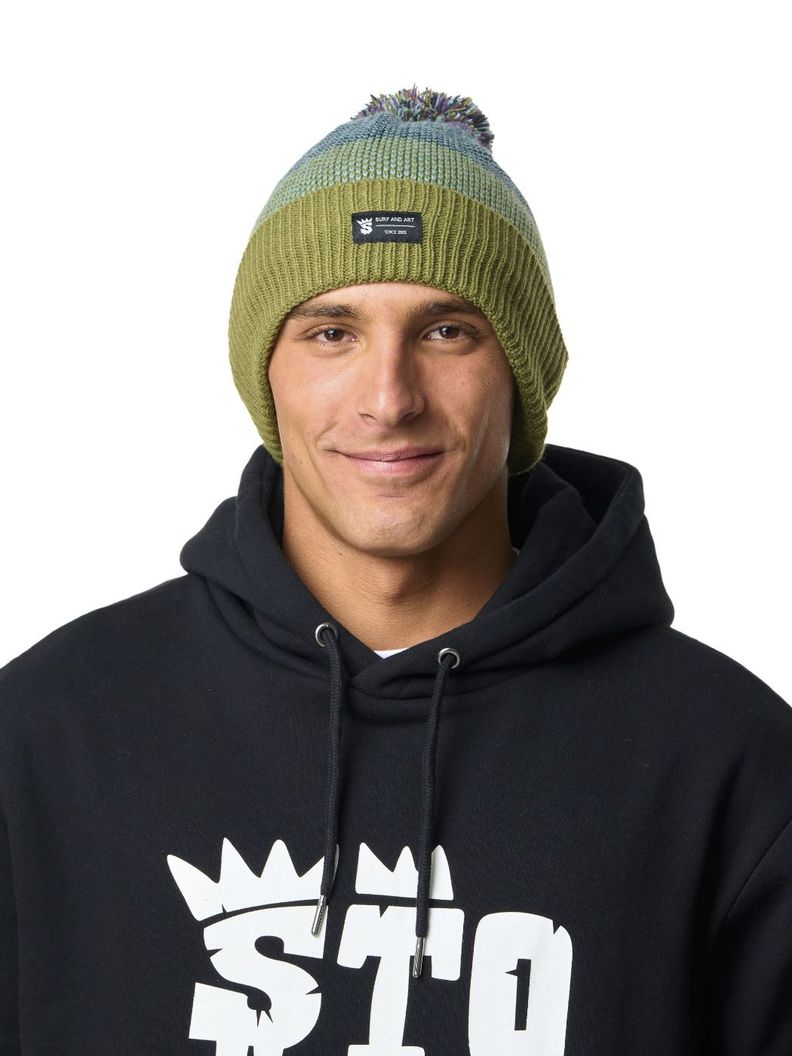 Gorro Stoked Unisex Beanie Pom Azul-3