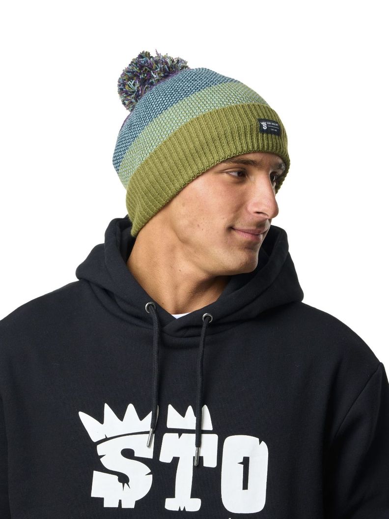 Gorro Stoked Unisex Beanie Pom Azul-4
