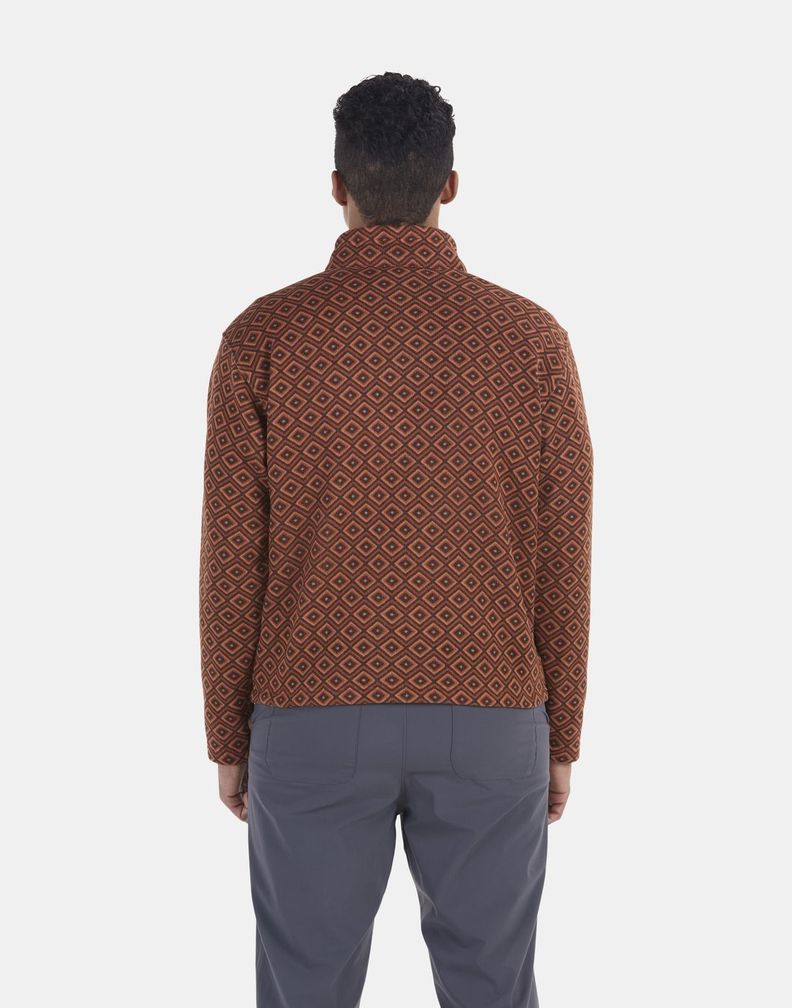 Polar Marmot Hombre Heavyweight Drop Line Printed Half Zip Rojo-1