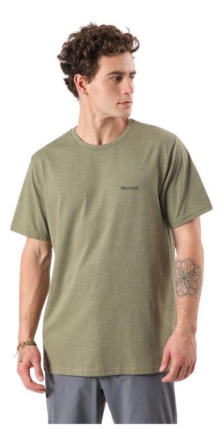 Polera Marmot Hombre Woodcut Tee Verde-0