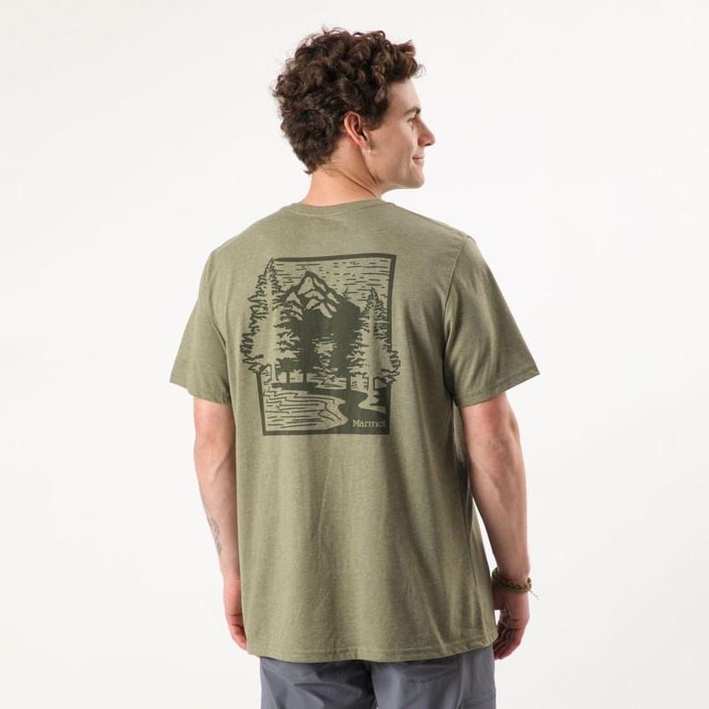 Polera Marmot Hombre Woodcut Tee Verde-1