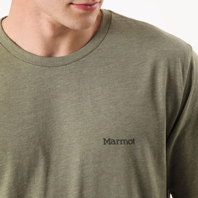 Polera Marmot Hombre Woodcut Tee Verde-4