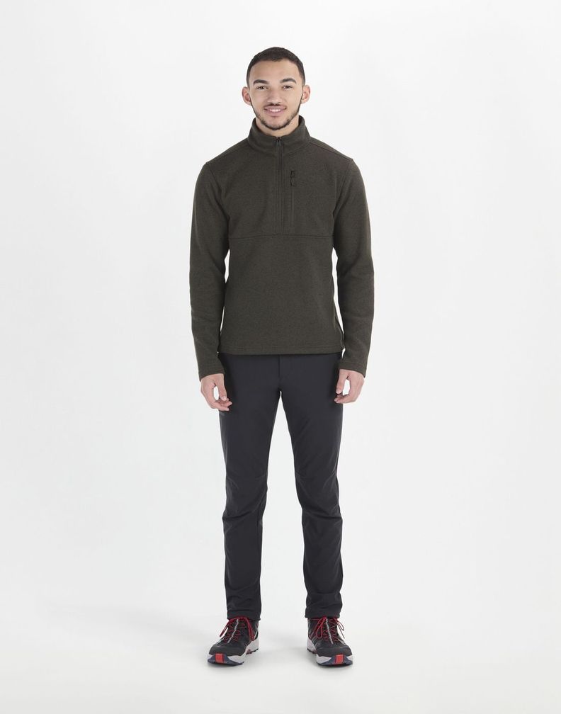 Polar Marmot Hombre Drop Line Half Zip Verde-1