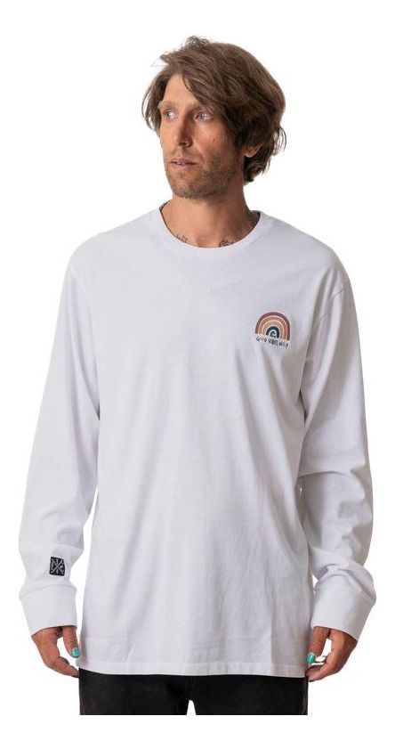 Polera Stoked Hombre Rainbow Ml Blanco-0