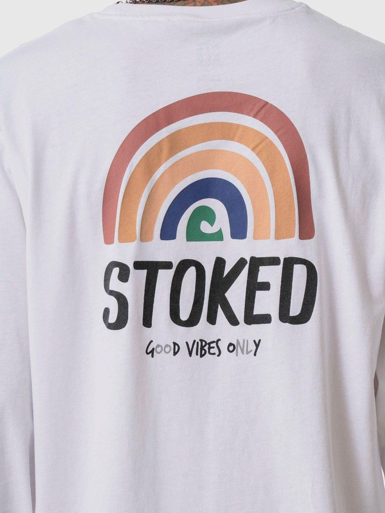 Polera Stoked Hombre Rainbow Ml Blanco-3