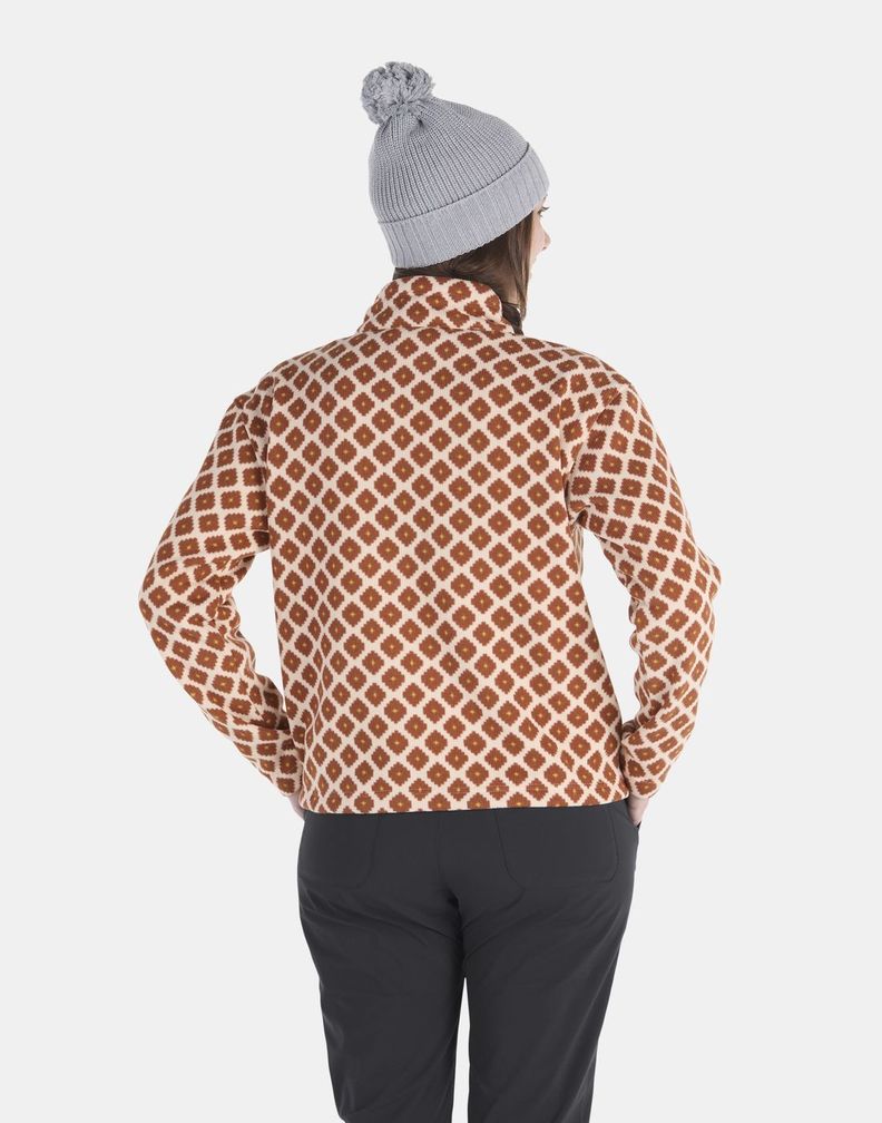 Polar Marmot Mujer W Heavyweight Drop Line Printed Half Zip Naranja-1