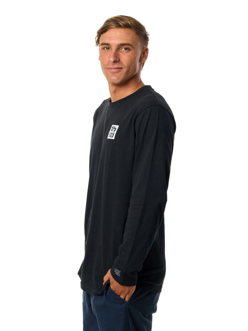 Polera Stoked Hombre Logo Ml Negro-2