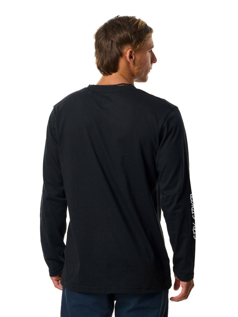 Polera Stoked Hombre Logo Ml Negro-3
