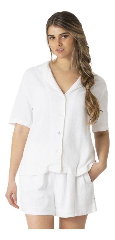 Camisa Kivül Mujer Lino Blanco-0
