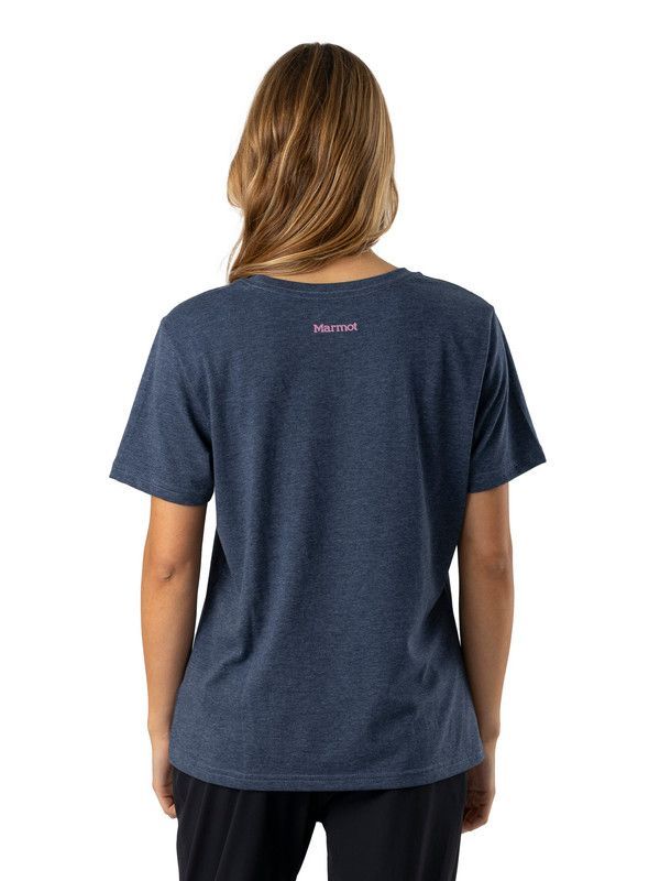 Polera Mujer Marmot Chest Logo Tee Carbón-1